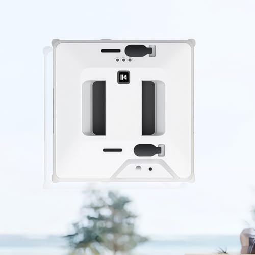 PRMTYUP 80W Electric Window Cleaner Robot with Remote Control, Smart Window Cleaning Robot with Dual Water Spray, 3000Pa Strong Suction, for Indoor/Outdoor Windows Mirror,White