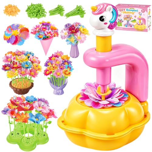 KAZATE Kit Création Bouquet de Fleurs DIY,Activité Manuelle Enfant,Cadeau Fille 3-12 Ans, Bricolage Créatif, Jouet Fleurs pour Enfant 3 Ans+, cadeau fille fleur,Anniversaire Les Cadeaux de Noël