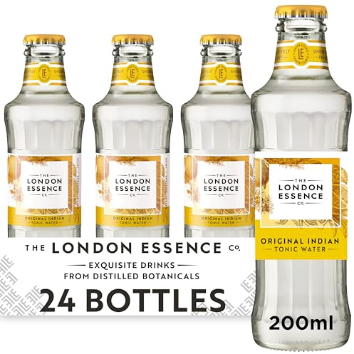 The London Essence Co. Original Indian Tonic, Premium Cocktail Mixer, 200ml, Pack of 24 bottles, No Artificial Colours Preservatives or flavours, Low Calorie