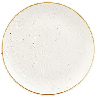 Kadida Churchill Stonecast -Coupe Plate Teller- Durchmesser: Ø32,4cm, Farbe auswählbar (Barley White)