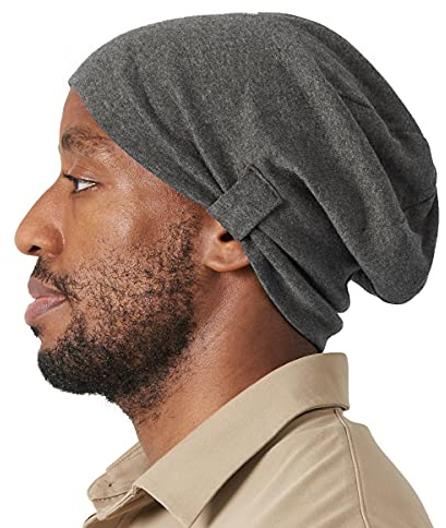 Bonnet Chimio Femme Et Homme en 100% Coton Biologique Doux, Chapeau Slouch Léger Et Fin, Vetement Estival Accessoire Coiffure Mode Printemps Automne Gris Foncé