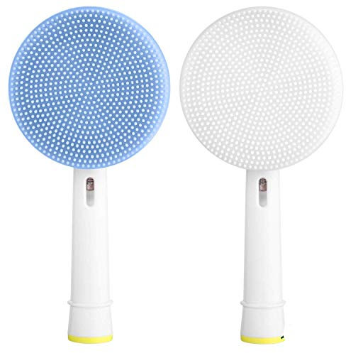 Gesichtsreinigungsköpfe kompatibel mit elektrischen Zahnbürsten (2er-Pack: Blau und Weiß)