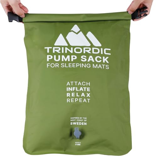 Trinordic - Pompa a sacco solo per materassini da campeggio gonfiabili Trinordic, ugello da 17 mm