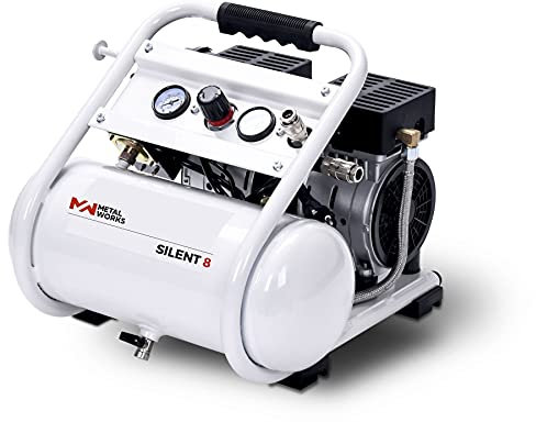 METALWORKS Compresor silent 8 silencioso sin aceite 8l. marca