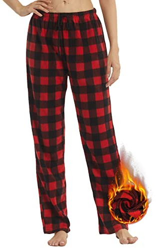 LANBAOSI Bas de Pyjama Femme Hiver à Carreaux Chaud | Pantalon de Pyjama Hivernal à Carreaux pour Femme, Modèle Classique Chaud Parfait comme Vêtement de Nuit Quotidien