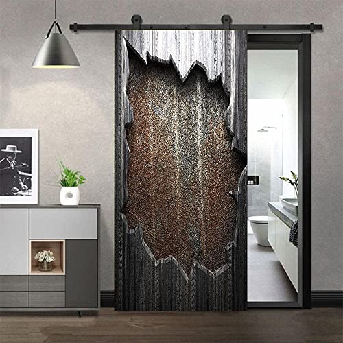 Pegatinas De Puerta 3D Puerta De Hierro De Moda Retro 95 X 210 Cm Murales De Puertas Impermeable Autoadhesivo Pvc Papel Tapiz Calcomanía Póster Para Dormitorio Y Sala De Estar Niños Niñas Niños Dormi