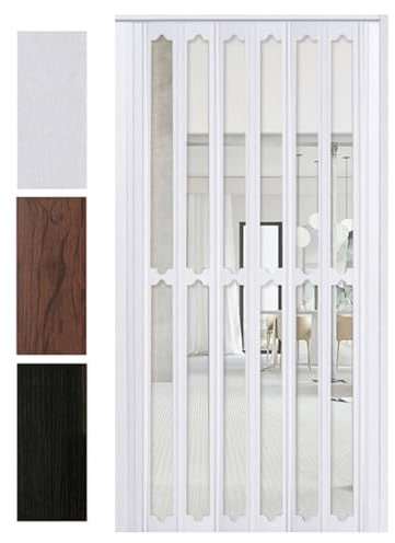 PVC Folding Door Plastic Interior Accordion Partition, Clear Acrylic Concertina Door, Easy Sliding Room Divider Door for Kitchen Laundry Room Closet(24x40in(61x101cm))