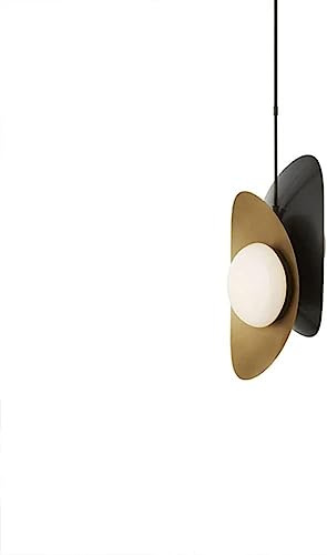 Chandelier, Nordic Postmodern Style Pendant Light Gold Ingot Shaped Chandelier G9 Light Source Glass Ceiling Light Fixture Iron Art Lamp Body Bedroom Decorative Hanging Lamp(Dark)