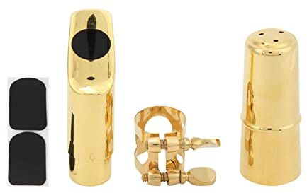 Vomeko Kit bocchino per sassofono, con cappuccio e legature, per sassofono contralto Althorn con cuscinetti per cappello, accessori per strumenti (n. 7)