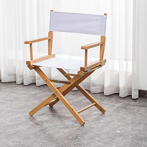 Bärbar hopfällbar regissörsstol för makeupartister och frisörer, 61 cm hög träpall med kanvas ryggstöd lätt och lätt att bära, idealisk för professionell användning (storlek: 44 cm A)