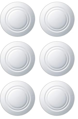 Acan Tradineur - Pack de 6 platos hondos de vidrio, modelo Lys, resistentes, vajilla de cocina, aptos para lavavajillas (Transparente - Ø 23 cm)
