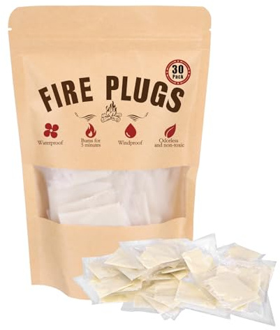 ZTTM Quick Instant Fire Starter, Waterproof Indoor & Outdoor Firestarter, 30 Pack, for Charcoal, Campfire, Fireplace, BBQ, Wood Stove Odorless and Non-Toxic