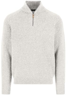 Pull Donegal en mélange de laine avec fermeture éclair et effet chiné