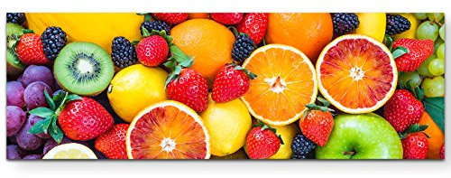 Paul Sinus Art Leinwandbilder | Bilder Leinwand 150x50cm frische farbenfrohe Früchte