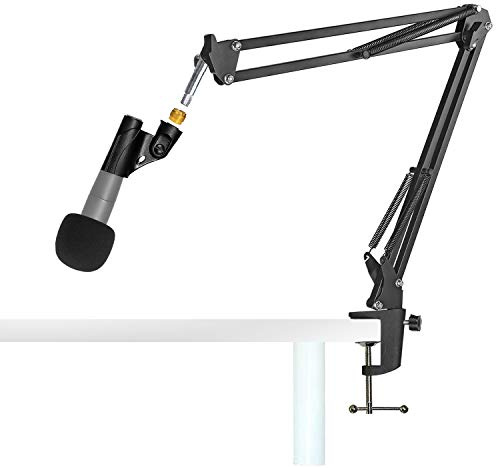 YOUSHARES Supporto Microfono da Tavolo, Supporto per Microfono a Braccio Regolabile con filtro anti-pop, Braccio Portamicrofono da Studio Professionale, per Compatibile con Shure Sm57 Lce Microfono