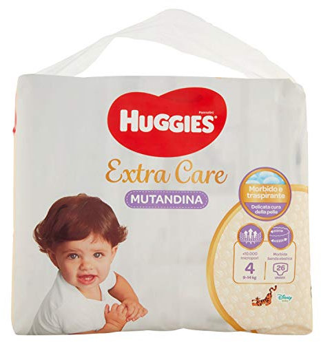 Huggies Extra Care, Windeln, Größe 4 (7-14 kg), atmungsaktiv, sehr saugfähig, Disney-Design, 26 Stück