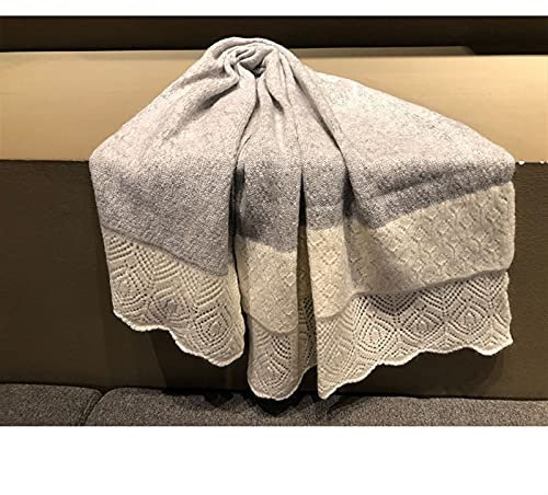 BAZIGA Chal Cachemira Bufanda de Encaje de Punto Cómoda y cálida Bufanda Suave a Juego de Colores Bufanda de Cachemira para Mujer Bufanda de Cachemira (Gris 180)