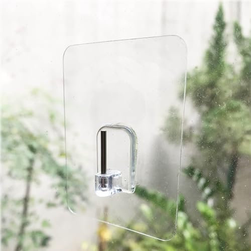 TECBULL® 8 Magische Vitragestangen Halter extra stark, Keine Klebereste rückstandslos ablösbar, wiederverwendbar, unsichtbar, selbstklebend, Fensterhaken