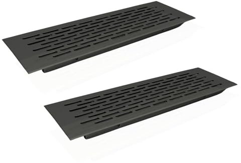 AZERODESIGN- Rejilla Horno- Rejilla Ventilacion- Rejilla Ventilacion Horno- Rejilla Ventilacion frigorífico-Rejilla Ventilacion Rectangular-Pack 2 Und (NEGRO 225)