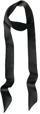 Damen Rotes Tuch,Einfarbiger Seidenhalstuch,Long Scarf,Seidentuch,Weicher und Leichter,Seidenschal,Damen Satin Gürtel,Dekoratives Halstuch Kopftuch,Elegante,Geschenk,Kleid Bund Hut Zubehör (Schwarz)