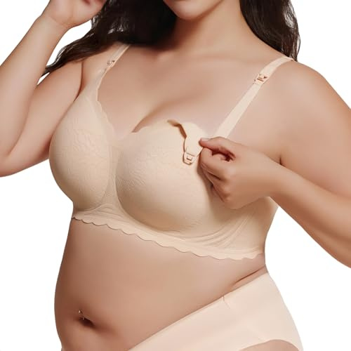 HIHOSSI Reggiseno Premaman Senza Cuciture – Senza Ferretto Ultra Morbido, Bretelle Regolabili & Sollevamento 3D, Tessuto Traspirante per Camicia da Notte Allattamento