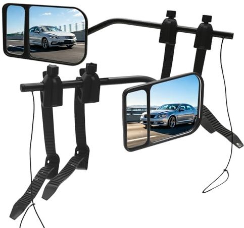 Hoypeyfiy 2 specchietti retrovisori universali per roulotte, sinistro e destro, girevole a 360°, universale per camper, camper e camion