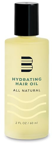 BLUMAAN Hydrating Hair Oil - Designed for Dry, Frizzy, Straight, or Curly Hair - 100% Natural Men's Hair Strengthening Oil - 60 ml / 2.0 oz