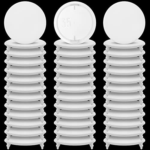 Marsui 40 Pieces 1.38 Inch Hinge Hole Cover Caps Plastic White Wall Cupboard Hinge Hole Caps Filler Kitchen Cabinet Blanking Cover for Kitchen Cabinets