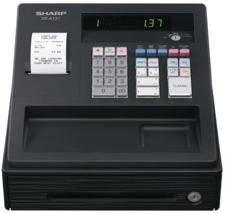 Sharp XEA 137 BLACK Small Cheap Cash Register Till *cafes/Barbers/Salons/start-ups…