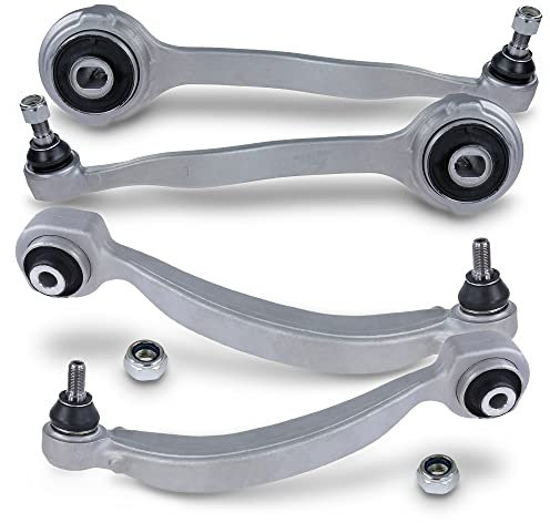 BESTPRICE 2x bras de suspension avant inférieur avant, 2x bras de suspension avant supérieur Compatible avec MERCEDES Classe C (W204)(C204)(S204), Classe E Cabriolet (A207), Classe E Coupe (C207), SLK