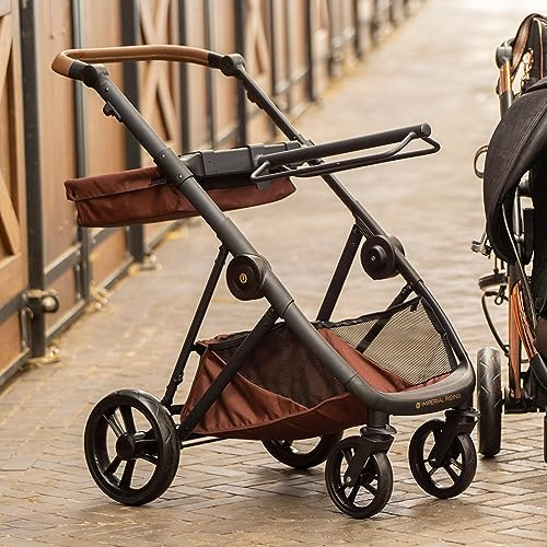 Imperial Riding IRH Carry Light Sella Sella e Altre Attrezzature Pieghevole Sella Caddy in Alluminio con Supporto Sella Rimovibile Salvataggio & Ruote MIR Funzione Freno, Gunmetal-Metallic