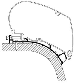Thule 90623 Markisen-Adapter für Omnistor 9200/6300 Hobby Optima Deluxe Premium