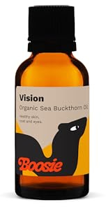 Boosie Ekologisk havtornsolja för hundar och katter 30 ml - Stöder ögon- och synhälsa - Främjar en hälsosam päls och hud - 100 % naturlig, utan konserveringsmedel - Djurnäring