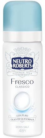 Neutro Roberts, Deodorante Spray Fresco Classico, Zero Sali di Alluminio, Zero Macchie, con Puro Olio di Glicerina, Deodorante Uomo e Donna, Dermatologicamente Testato, 50 ml, 48h