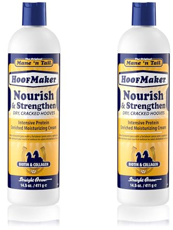 Mane 'n Tail Hoofmaker Hand & Nail Therapy (14.5 Oz Each, 2 Pack) – Fragrance-Free, Biotin & Collagen-Enriched Moisturizing Cream for Nourishing & Strengthening Dry, Cracked Hooves