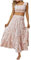 yiouyisheng Zweiteiler Damen Rock und Crop Top Set Sommer Outfits Damen 2 Teiler, Freizeitanzug Damen Bohemian Zweiteiliges kurzes Oberteil und Langer Rock Urlaub Strand Teenager Mädchen