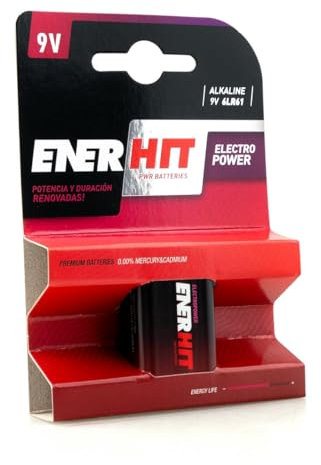 Pila alcalina 9V 6F22, Alta duración y Rendimiento, Ideal para Dispositivos electrónicos y Juguetes.