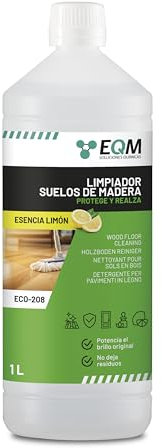 EQM - ECO-208 - Limpiador de Suelos de Madera - 1L - Limpia, Protege e Hidrata - Suelos de parquet, tarima y laminados - También válido para muebles, puertas y armarios