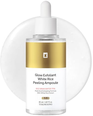 TOSOWOONG White Rice 75% Peeling Ampoule for Dull Skin, Discoloration