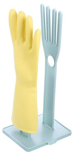 FNANJWQ Kitchen Gloves Holder Mitten Dryer Reusable Rubber Glove Clothes Drying Rack Plastic Washing Sink Holder Stand Towel Hanger for Dish Gloves Rags Sponge Food Bag Organizer Blue