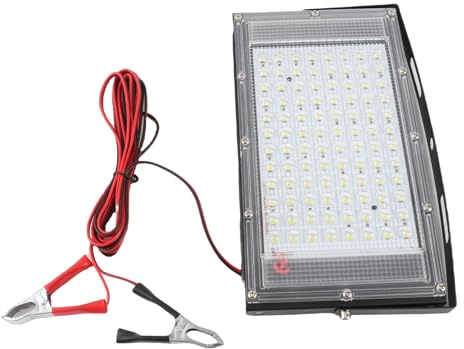 Zisemeil Luz de Inundación LED de 100W IP66 Iluminación Exterior Impermeable con Pinza de Cocodrilo para Emergencia Camping Senderismo DC12V