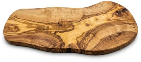 Artisanal Olive Wood Charcuterie and Cheese Serving Board, Includes Gift and Storage Linen Bag, 14x7 Inch, Hand Finished, 100% Chemical Free