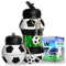RIXOZ Football Collapsible Water Bottle - 550ml Silicone Bottle With Football, Footi Boot Keyring & Carry Strap