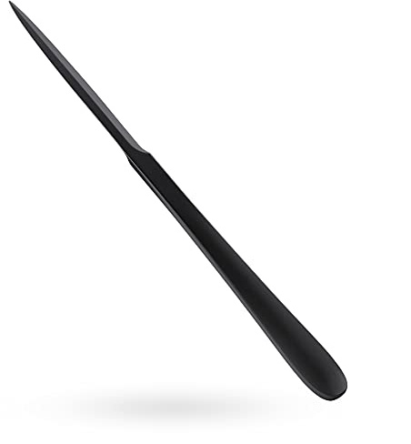 MUSROD 9 Black Metal Letter Opener with Minimalist Design, Safe Double Edge Blades, Anti-Fingerprint Long Handle, Mail Opener Paper Knife Tool Envelope Opener