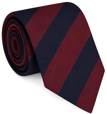 Remo Sartori - Cravatta In Reps di Seta a Righe Regimental, Made In Italy, Uomo (Bordeaux)