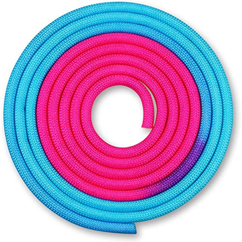 DRUNA Cuerda para Gimnasia Rítmica Ponderada 165g 3 m (Azul Claro- Rosa)