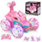 Dislocati Girls Remote Control Cars 360°Flips LED Flash Light Monster Truck Toys Age 5 6 7 Girls Birthday Presents Outdoor Stunt Car