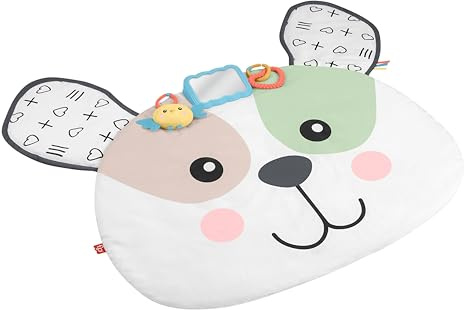 Fisher-Price Alfombrilla de Juego Puppy Perfection con Juguetes para bebés, 91x106cm, Actividades de Desarrollo sensorial para bebés recién Nacidos, Juego Boca Abajo, JMN73