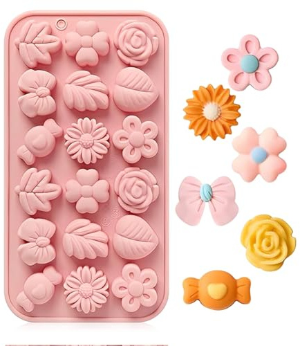 GHPKOTW Moldes De Silicona Para Velas, 3D Moldes De Flores Girasol Margarita, Para Hacer Velas Y Jabón, Para Manualidades, Pastel, Decoración Del Hogar (Rosa)