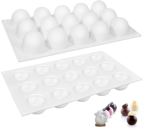 Toyvian 2 Pcs Silicone Mousse Molds Round Sphere Cake Mold for Dessert Pastry Ice Cream Chocolate Candy and Truffle Making Food Safe Baking Accessory for Family Gatherings